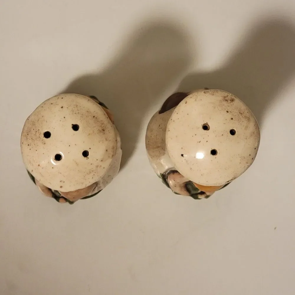Vintage 70s Ceramic Groovy Mushroom Salt & Pepper Shaker Set 4.5